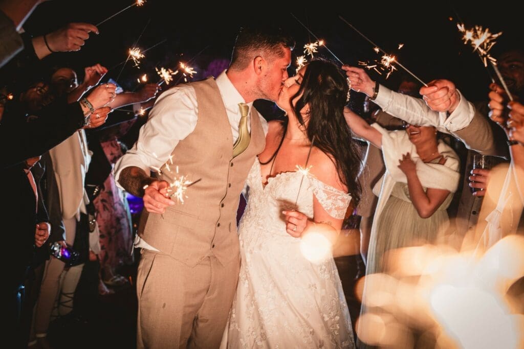 sparkler photo at woodstock weddings and events