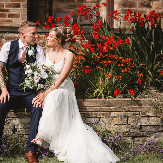 southwood halifax bride and groom in garden