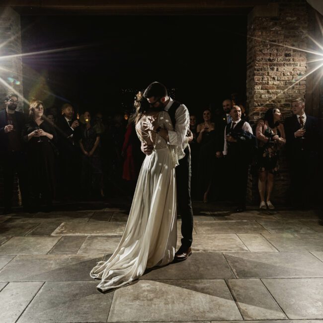 First dance of bride and groom at thirsk lodge barn | North yorkshire wedding photographer